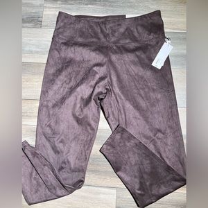 NWT Faux Suede Shale Leggings- Large